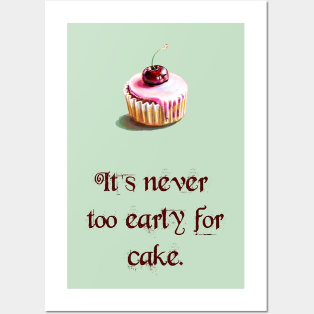 Never Too Early for Cake Wall Art by ElephantShoe
